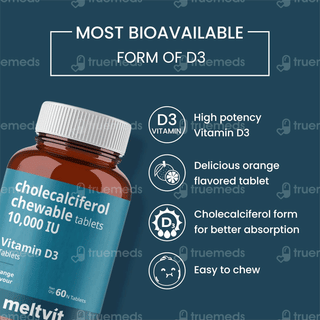 Meltvit Vitamin D3 Orange Flavour Chewable Tablet 60