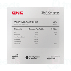Gnc Pro Performance Zinc Magnesium Tablet 60