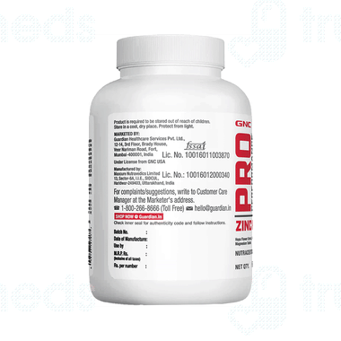 Gnc Pro Performance Zinc Magnesium Tablet 60 - Uses, Side Effects, Dosage, Price