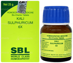 Sbl Kali Sulphuricum 6x Biochemic Tablet 25gm Sbl Kali Sulphuricum 6x Biochemic Tablet 25gm