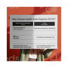 Health Veda Organics Vitamin D3 And K2 Tablet 60