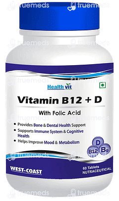 Healthvit Vitamin B12 And D Folic Acid Tablet 60