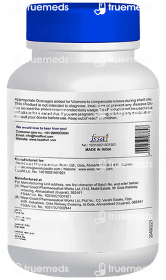 Healthvit Vitamin B12 + D With Folic Acid Tablet 60