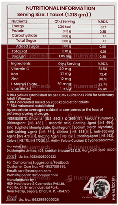 Dr Morepen Iron & Zinc Tablet 60