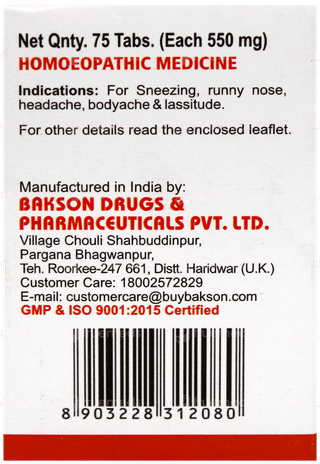 Baksons Flu Aid Tablet 75