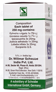Dr Willmar Schwabe Grindelia Pentarkan Ptk 51 Tablet 20gm