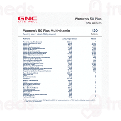 Gnc Womens Multivitamin 50 Plus Tablet 120