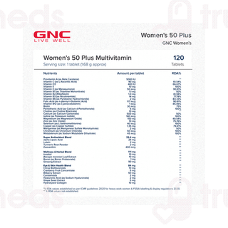 Gnc Womens Multivitamin 50 Plus Tablet 120