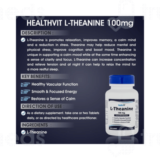 Healthvit L Theanine 100 MG Tablet 60