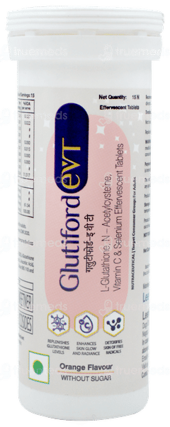 Glutiford Evt Orange Flavour Without Sugar Effervescent Tablet 15