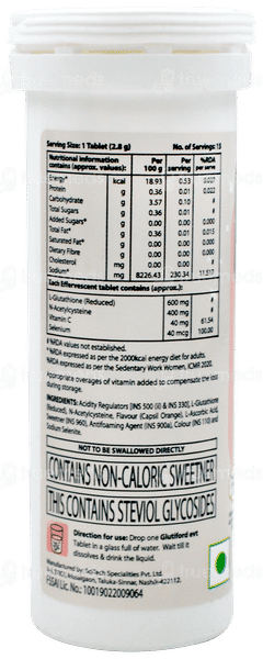 Glutiford Evt Orange Flavour Without Sugar Effervescent Tablet 15