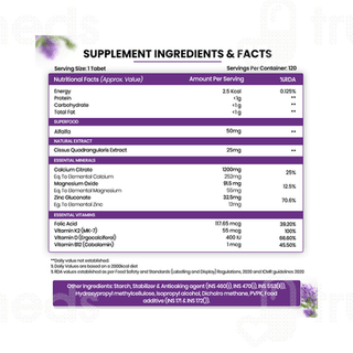 Himalayan Organics Alfalfa Calcium Citrate Malate Tablet 120