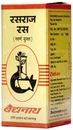 Baidyanath Rasraj Ras With Gold Tablet 10