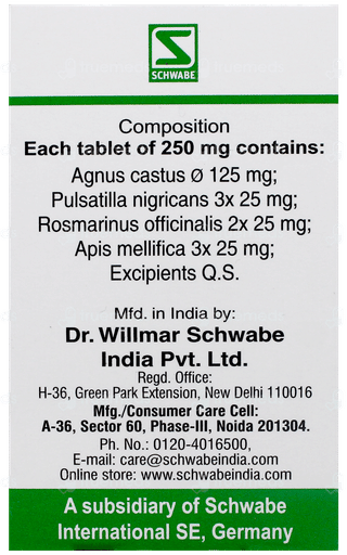 Dr Willmar Schwabe Agnus Castus Pentarkan Tablet 20gm