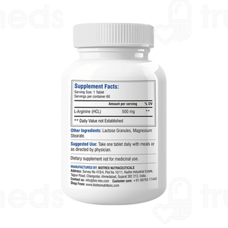 Biotrex L Arginine 500 Mg Tablet 60