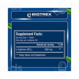 Biotrex L Arginine 500 Mg Tablet 60