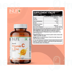 Inlife Natural Vitamin C + Zinc Tablet 60