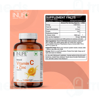 Inlife Natural Vitamin C + Zinc Tablet 60