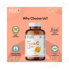 Inlife Natural Vitamin C + Zinc Tablet 60