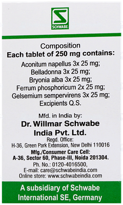 Dr Willmar Aconitum Pentarkan Ptk 2 Tablet 20 GM Dr Willmar Aconitum Pentarkan Ptk 2 Tablet 20 GM