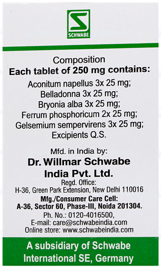 Dr Willmar Aconitum Pentarkan Ptk 2 Tablet 20 GM