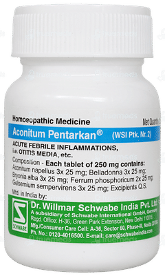 Dr Willmar Aconitum Pentarkan Ptk 2 Tablet 20 GM Dr Willmar Aconitum Pentarkan Ptk 2 Tablet 20 GM
