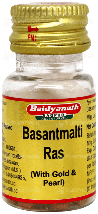 Baidyanath Basant Malti Ras With Gold Pearl Tablet 10