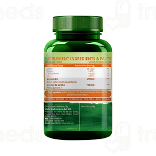 Himalayan Organics Vitamin D3 2k IU Plus K2 Bone Health Tablet 120