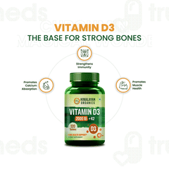 Himalayan Organics Vitamin D3 2k IU Plus K2 Bone Health Tablet 120