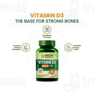 Himalayan Organics Vitamin D3 2k IU Plus K2 Bone Health Tablet 120