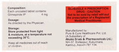 Gliminyle 4 Mg Tablet 10 Gliminyle 4 Mg Tablet 10