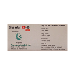 Glysartan Ct 40 MG Tablet 10 Glysartan Ct 40 MG Tablet 10