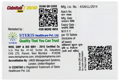 Cidnitab T 20/40 Tablet 10