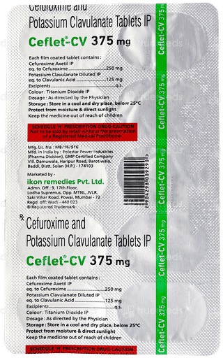 Ceflet Cv 375Mg Tablet 10