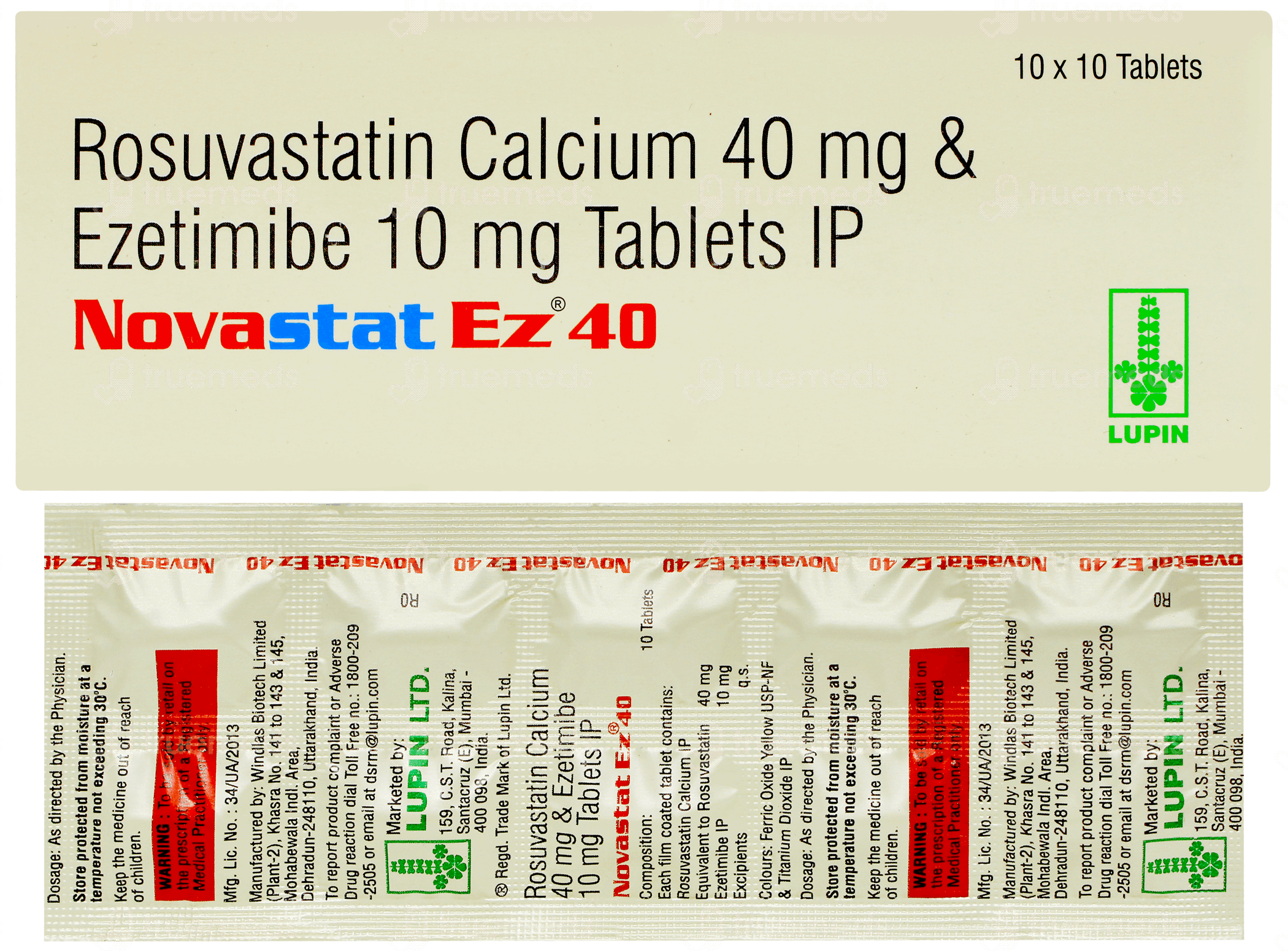 Novastat Ez 40 Mg Tablet 10 - Uses, Side Effects, Dosage, Price | Truemeds
