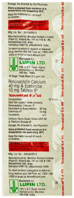Novastat Ez 40 Tablet 10 Novastat Ez 40 Tablet 10