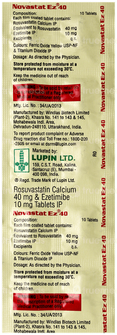 Novastat Ez 40 Tablet 10