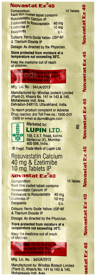 Novastat Ez 40 Tablet 10