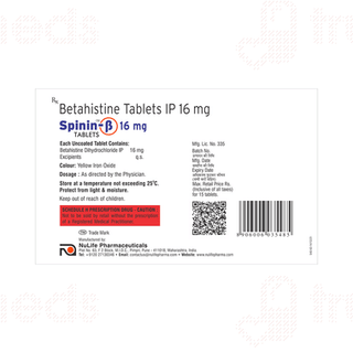 Spinin B 16 MG Tablet 15