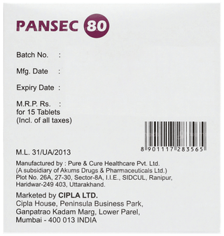 Pansec 80 Tablet 15