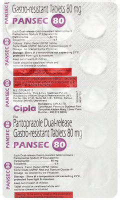 Pansec 80 Tablet 15 Pansec 80 Tablet 15