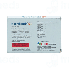 Neurokantin Ct 500/800 Mg Tablet 10 Neurokantin Ct 500/800 Mg Tablet 10