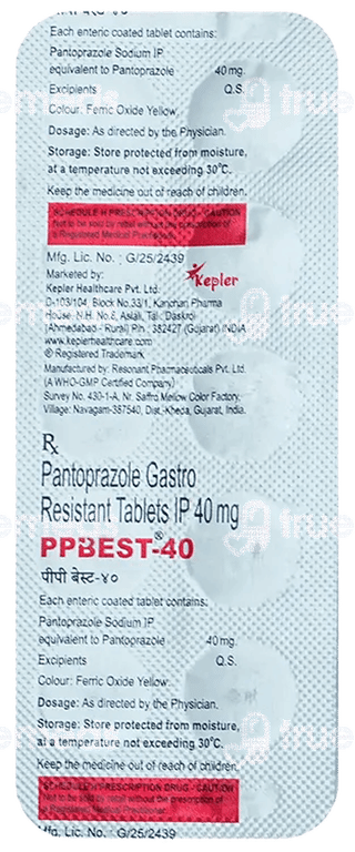 Ppbest 40 Mg Tablet 10
