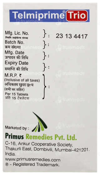 Telmiprime Trio Tablet 15