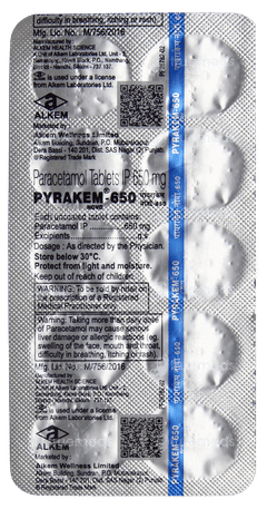 Pyrakem Novo 650mg Tablet 10 Pyrakem Novo 650mg Tablet 10