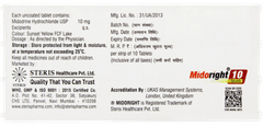 Midoright 10 Tablet 10 Midoright 10 Tablet 10
