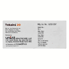 Tekaira 20 Mg Tablet 10 Tekaira 20 Mg Tablet 10