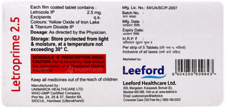 Letroprime 2.5 MG Tablet 5