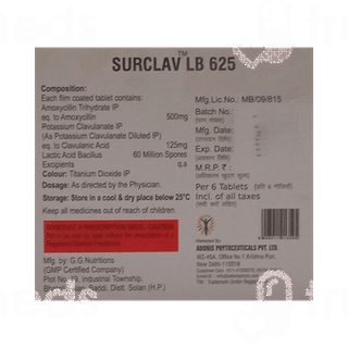 Surclav Lb 625 Mg Tablet 6