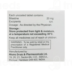 Bilasoft 20 MG Tablet 10 Bilasoft 20 MG Tablet 10